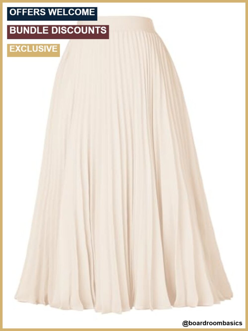 Pleated Midi Skirt Chiffon A-Line Flowy